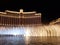 view of the fountains of the Bellagio Hotel in the city of Las Vegas, Nevada at night