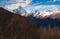 View of the four peaks of Mount Siguniang covered with snow