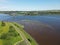 View of the Foyle bridge and the surroundings in Northern Ireland.