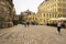 View from Frauenkirche towards An der Frauenkirche Street with Academy of Fine Arts in Dresden, Germany