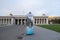 View of free refill water drinking station on street in front of Hofburg Palace in Vienna,