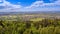 View from Fremersberg to the town of Sinzheim with the Rhine valley near Baden Baden. In the background the Vosges.  Baden