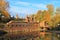 View of the Friedland gates of the park in the city of Kaliningrad