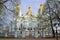 View of the front gate in Nikolo-Bogoyavlensky naval Cathedral i