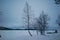 A view of frozen lake in Lapland.