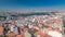 The view from Galata Tower to Galata Bridge timelapse Golden Horn, Istanbul, Turkey