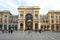 View of the gallery of Victor Emmanuel II on a cloudy September morning. Milan, Italy