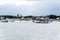 View of Gamboa beach from a boat against a cloudy sky. Cairu, Bahia