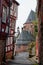 View through a gap between half timbered houses in old town