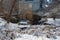 View of Gapstow bridge during winter, Central Park New York City . USA