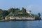 View at the garden of Bella island on lake Maggiore, Italy