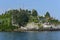 View at the garden of Bella island on lake Maggiore, Italy