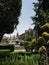 view of a garden with fountain in the main square of the city of Toluca, Mexico