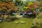 View of Gardens of Villa Melzi in the village of Bellagio on Como lake, Italy