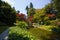 View of Gardens of Villa Melzi in the village of Bellagio on Como lake, Italy