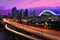 View at Gardiner Expressway in Toronto, Canada at night