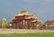 View of the gate of the Buddhist temple complex `Golden Abode of Buddha Shakyamuni.` Elista, Kalmykia