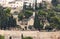 View from  the Gate of Repentance or Gate of Mercy of the Mount of Olives and the Dominus Flevit Church - Catholic sanctuary