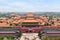 View of the gates of the Forbidden City or Imperial City. Translation of chinese characters: The Palace Museum