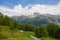 View from the Gavia pass, an alpine pass of the Southern Rhaetian Alps, marking the administrative border between the provinces of