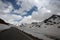 View from the Gavia pass, an alpine pass of the Southern Rhaetian Alps, marking the administrative border between the provinces of