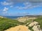 The view Gebel Ben Gorg rock around Dwejra Bay on the Gozo Island