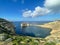 The view Gebel Ben Gorg rock around Dwejra Bay on the Gozo Island