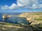 The view Gebel Ben Gorg rock around Dwejra Bay on the Gozo Island