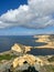 The view Gebel Ben Gorg rock around Dwejra Bay on the Gozo Island