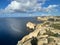 The view Gebel Ben Gorg rock around Dwejra Bay on the Gozo Island