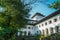 View of Gedung Sate, an Old Historical building, a Governor Office, icon and landmark of Bandung city.