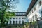 View of Gedung Sate, an Old Historical building, a Governor Office, icon and landmark of Bandung city.