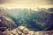 View on Geirangerfjord from Dalsnibba viewpoint in Norway