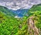 View of Geirangerfjord, UNESCO heritage site in Norway