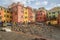 View of Genoa Boccadasse beach devasted after the storm of the night before, Italy.