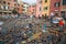 View of Genoa Boccadasse beach devasted after the storm of the night before, taly
