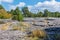 View of a geological rock park panorama