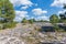 View of a geological rock park panorama