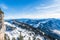 View of the German and Austrian Alps from the 1838 meter high Wendelstein mountain in Germany