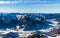 View of the German and Austrian Alps from the 1838 meter high Wendelstein mountain in Germany