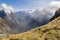 View from Gertrude Saddle Track towards Milford Sound in Fiordland National Park, New Zealand