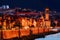 View of Getxo mansions with hanging bridge