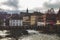 View of the Geyerswoerth footbridge over the river Regnitz in the old town of Bamberg in Germany