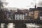 View of the Geyerswoerth footbridge over the river Regnitz in the old town of Bamberg in Germany