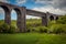 A view of the girder span of the Conisbrough Viaduct over the River Don at Conisbrough, Yorkshire, UK