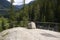 View of the Glacial erratic in Cavaglia Glacier garden