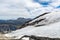 View on glacier near winter and summer sky station Les deux Alpes in summer