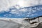 View on glacier near winter and summer sky station Les deux Alpes in summer