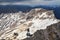 View of the glacier on Zugspitze, Germany`s highest mountain, which has shrunk due to climate change and rising temperatures