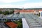 View of glass roofs and tennis court. Prague. Czech Republic